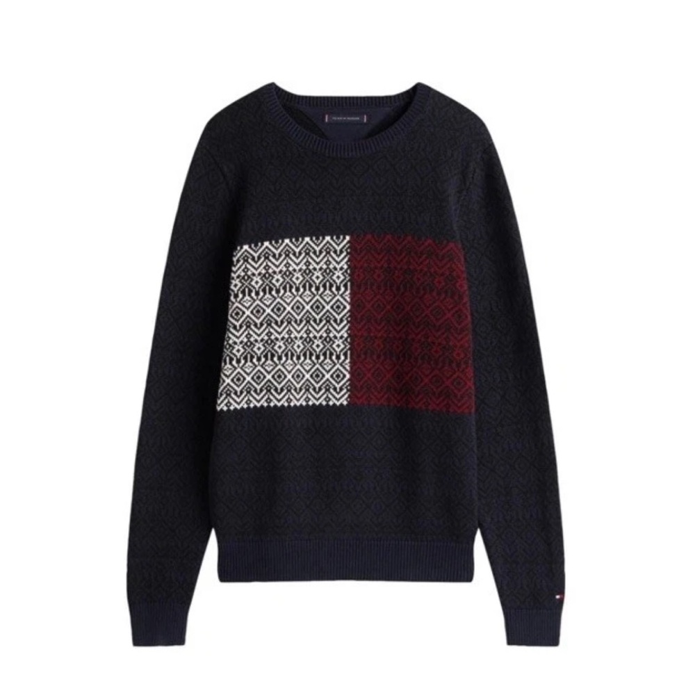 Tommy Hilfiger Men’s Medium Jacquard Fair Isle Sweater – NWT - Picture 1 of 10